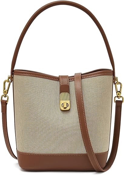 FOXLOVER Fabric Small Bucket Bag for Women Fashion Ladies Summer Simplicity Crossbody Handbag Shoulder Purse
